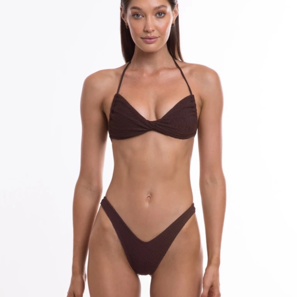 (SET) TJ Swim Fleur Top, Delilah Bottoms in Cocoa